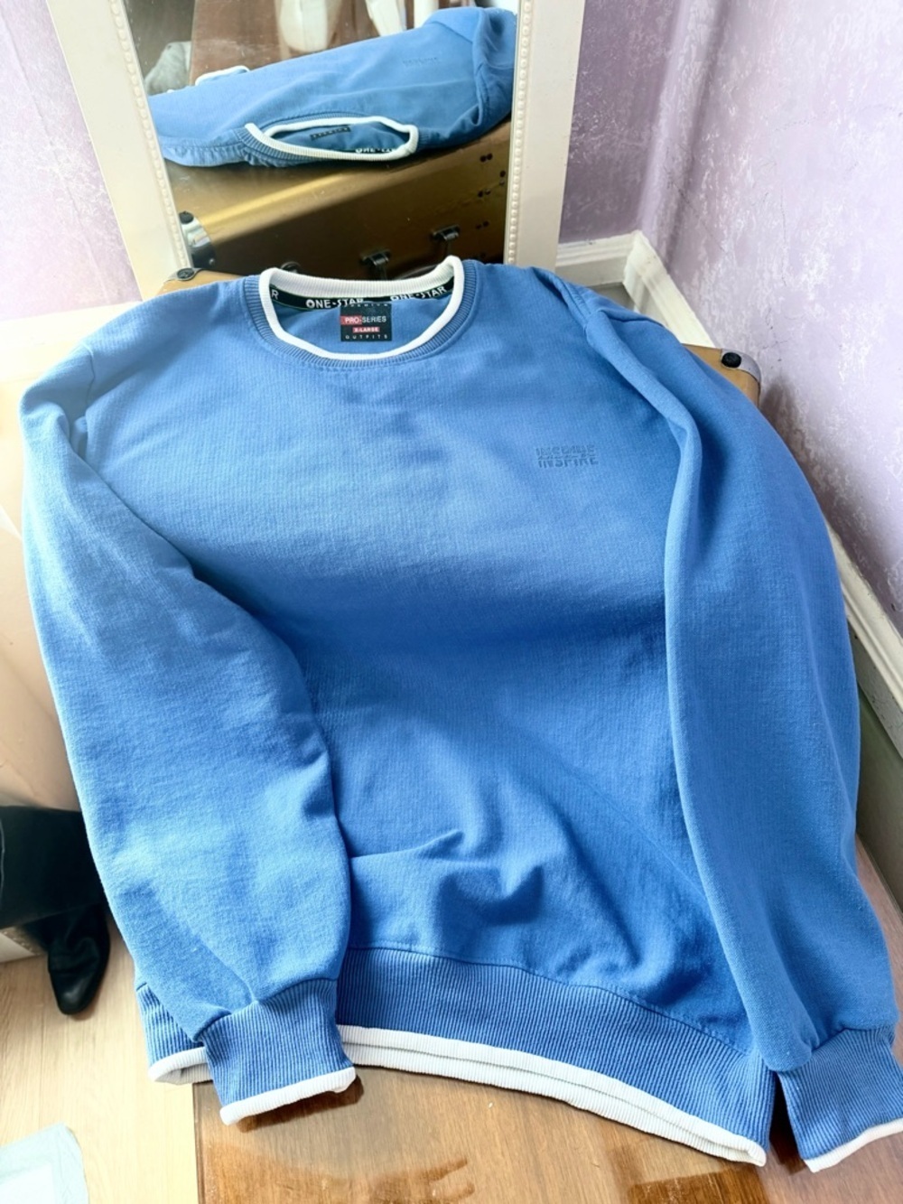 Light Blue Converse Crewneck Sweatshirt with White Trim